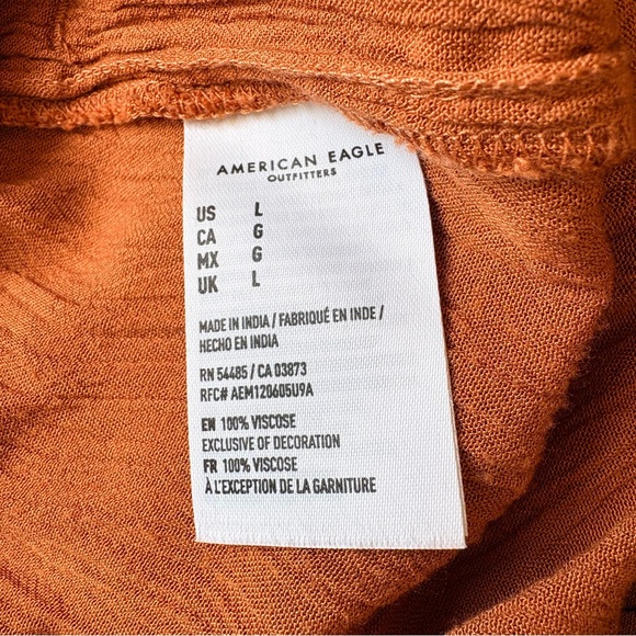 American Eagle Embroidered Boho 2-Piece Set - Smocked Tube Top & Wide Leg Pants - Picture 7 of 9